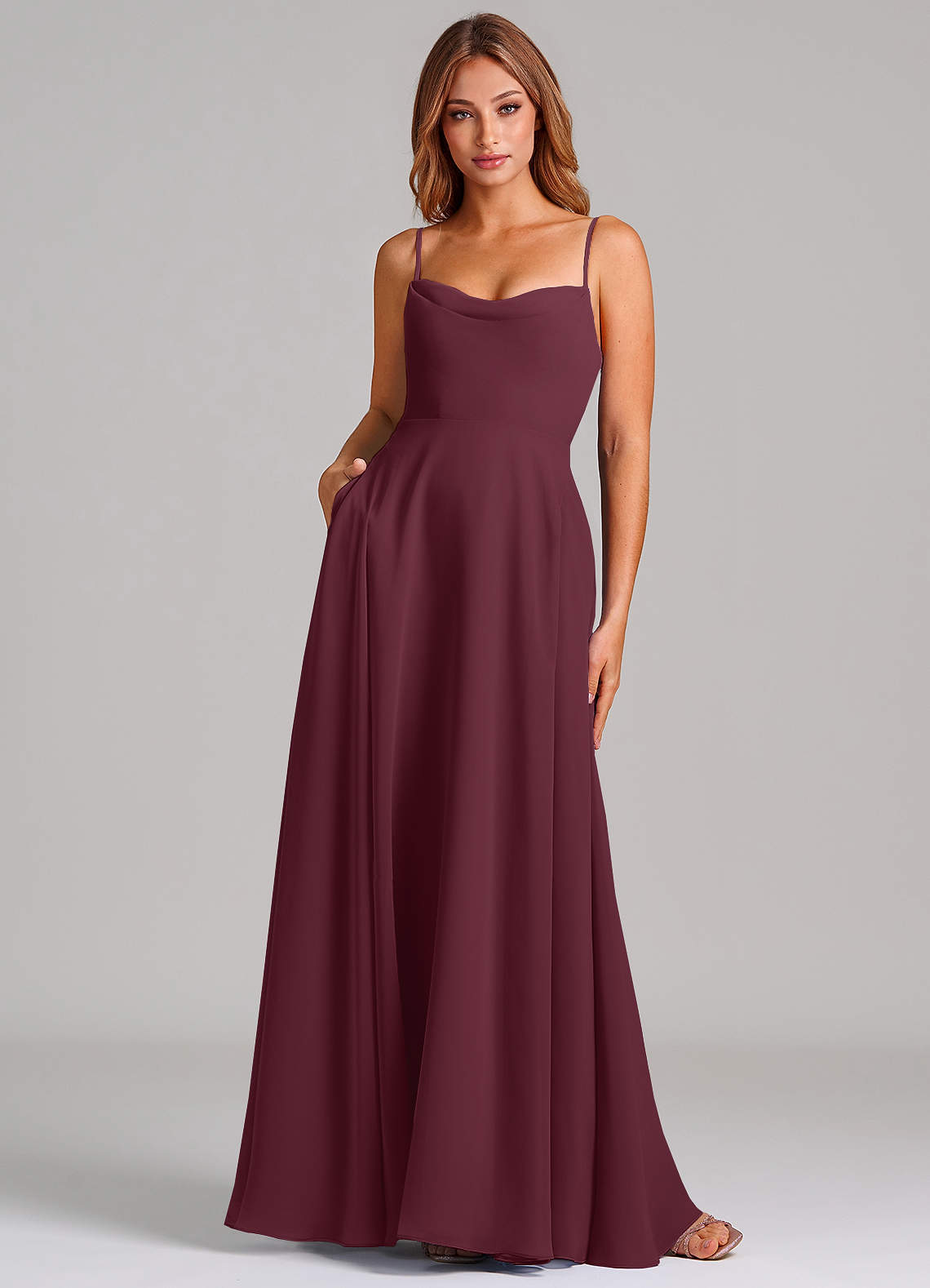 elyessen Elle Dusty Sage A-Line Pleated Chiffon Dress 6