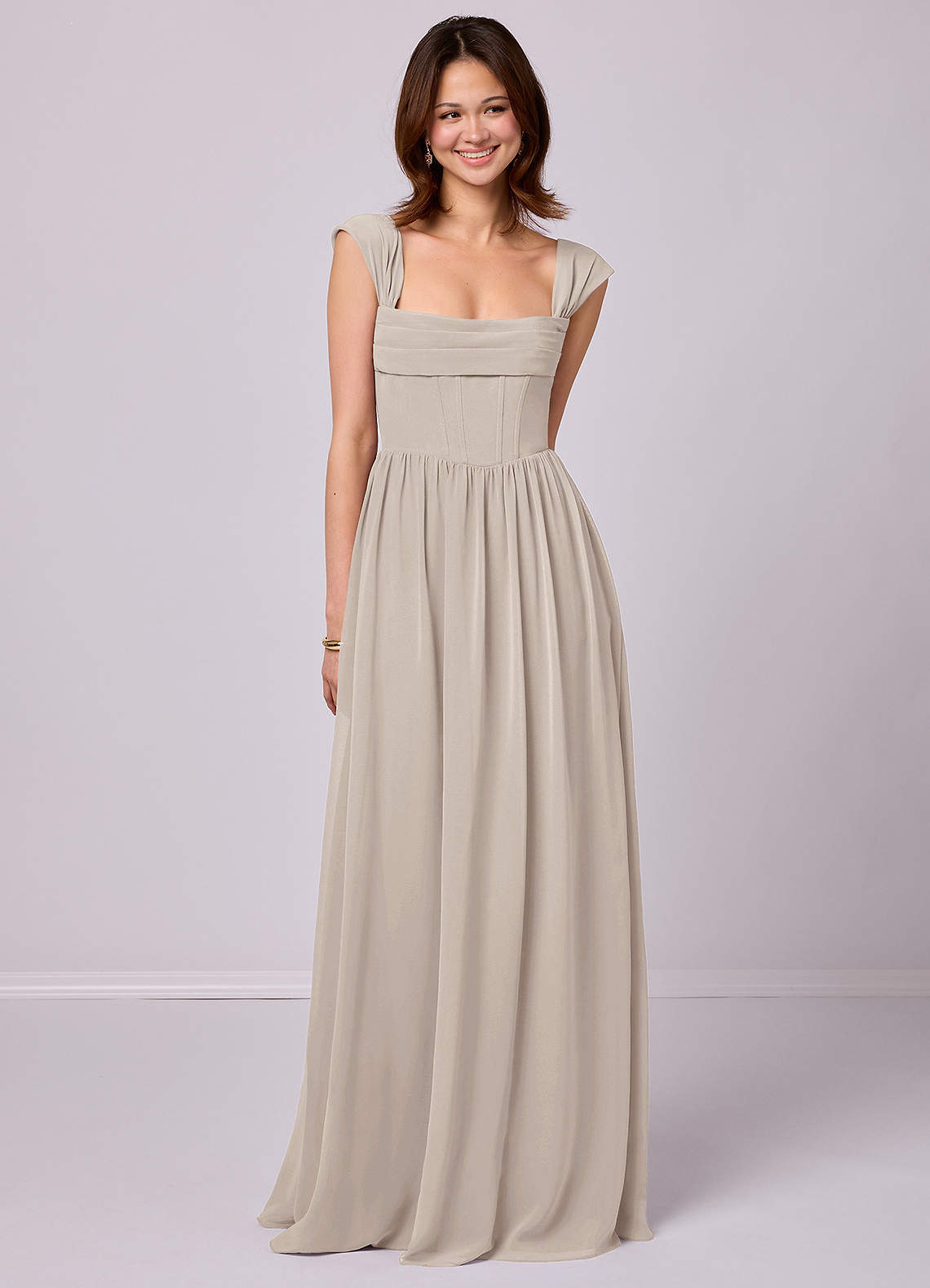 Sky Blue A-Line Corset Chiffon Dress Sky Blue 6