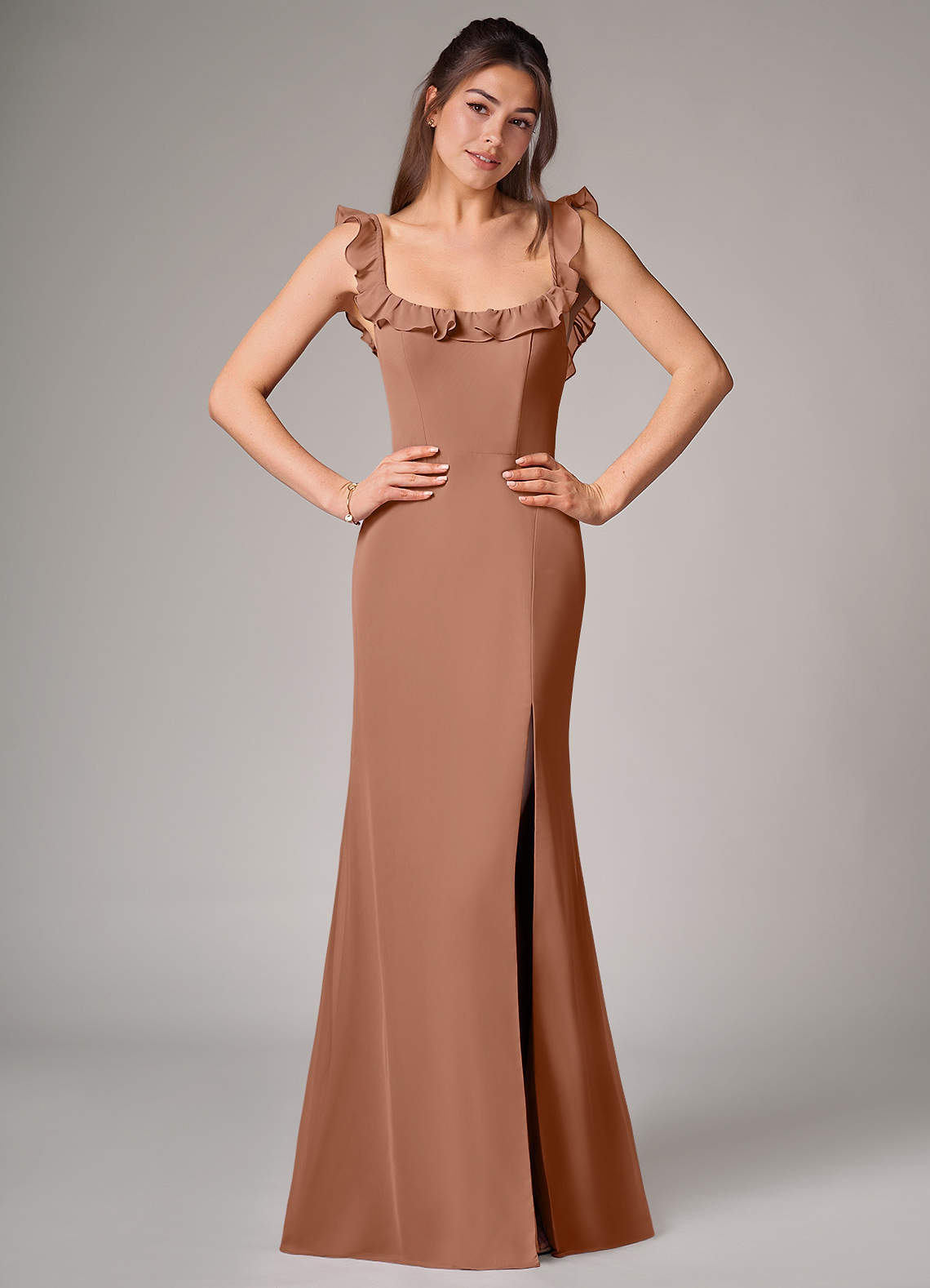 elyessen Callie Sky Blue Mermaid Side Slit Chiffon Convertible Dress 6