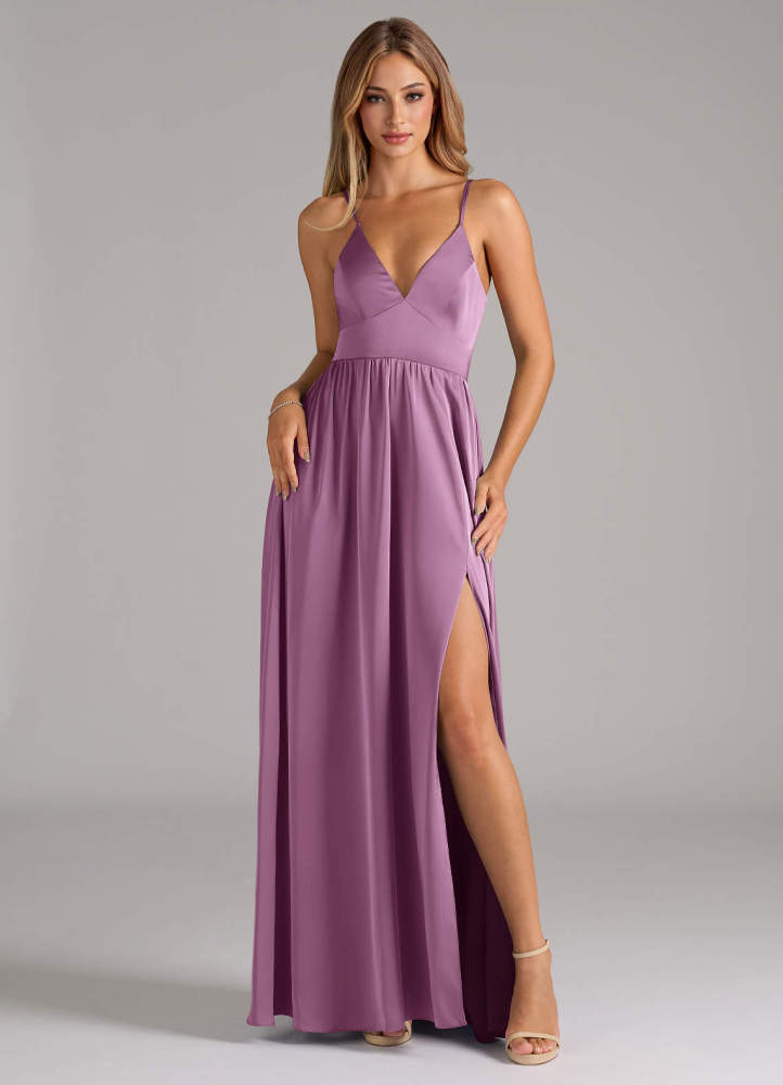 elyessen Aaida Dusty Sage A-Line Corset Stretch Satin Dress 5