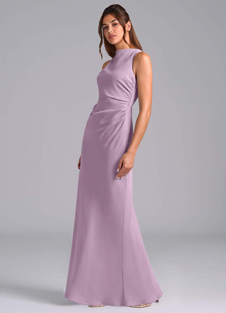 elyessen Evadne Sky Blue Sheath Pleated Chiffon Dress 5