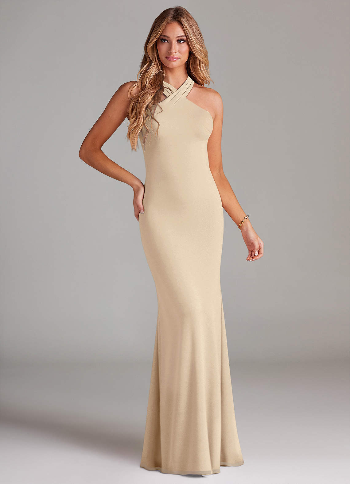 elyessen Doretta Sky Blue Mermaid Pleated Chiffon Dress 7