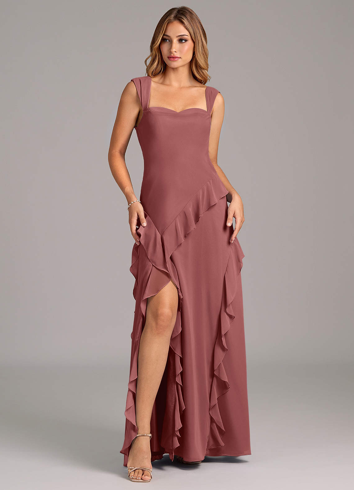 elyessen Sloane Sky Blue A-Line Sweetheart Neckline Chiffon Dress 5
