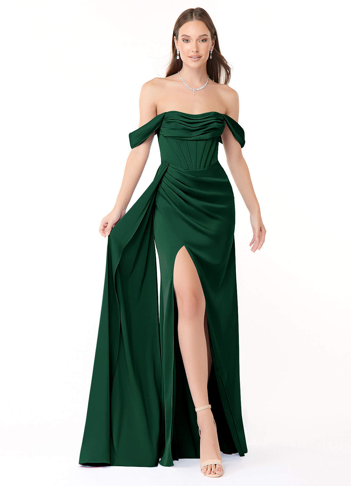 elyessen Amyra Black Mermaid Off the Shoulder Stretch Satin Convertible Dress 2