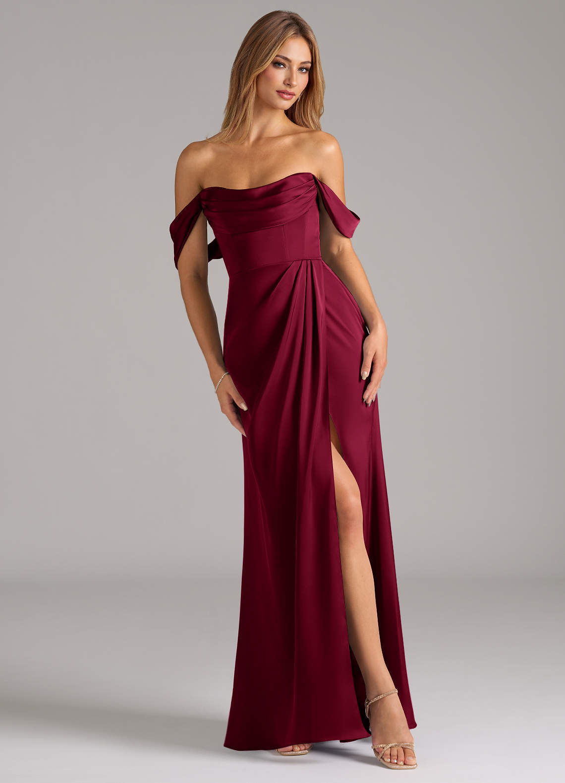 elyessen Johana Black Mermaid Off the Shoulder Stretch Satin Convertible Dress 6