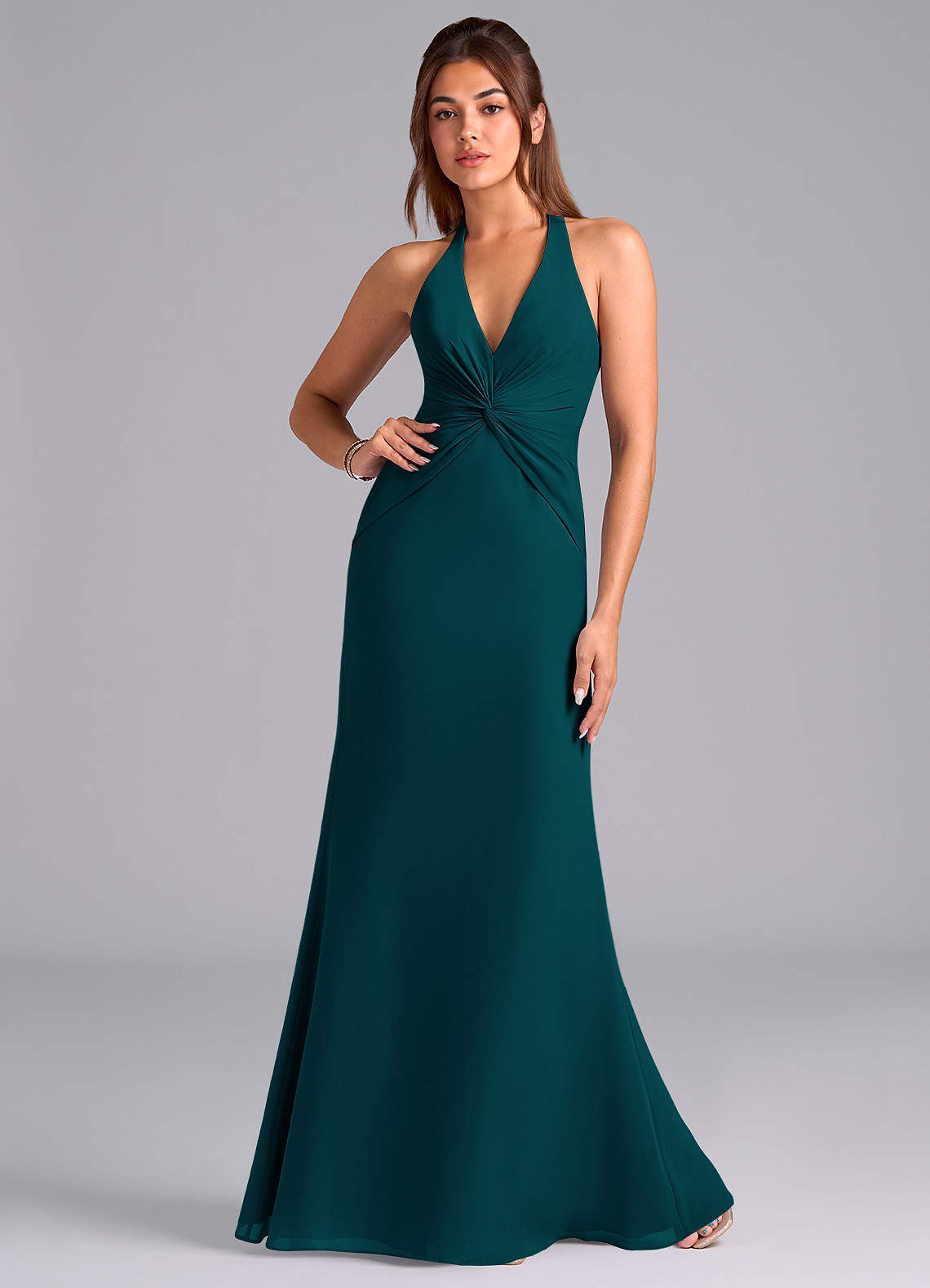 elyessen Valerie Sky Blue Mermaid Pleated Chiffon Dress 2