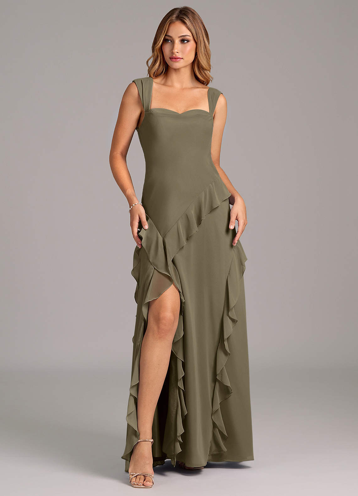 elyessen Sloane Sky Blue A-Line Sweetheart Neckline Chiffon Dress 2
