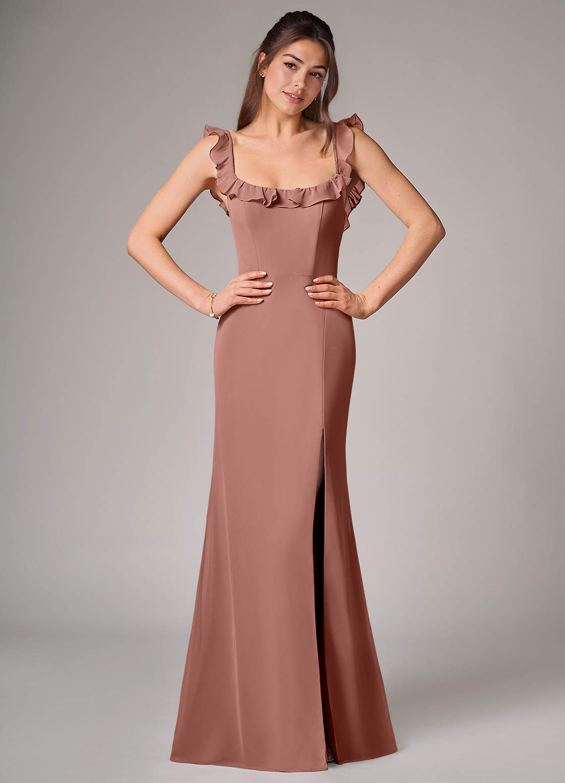 elyessen Callie Sky Blue Mermaid Side Slit Chiffon Convertible Dress 8