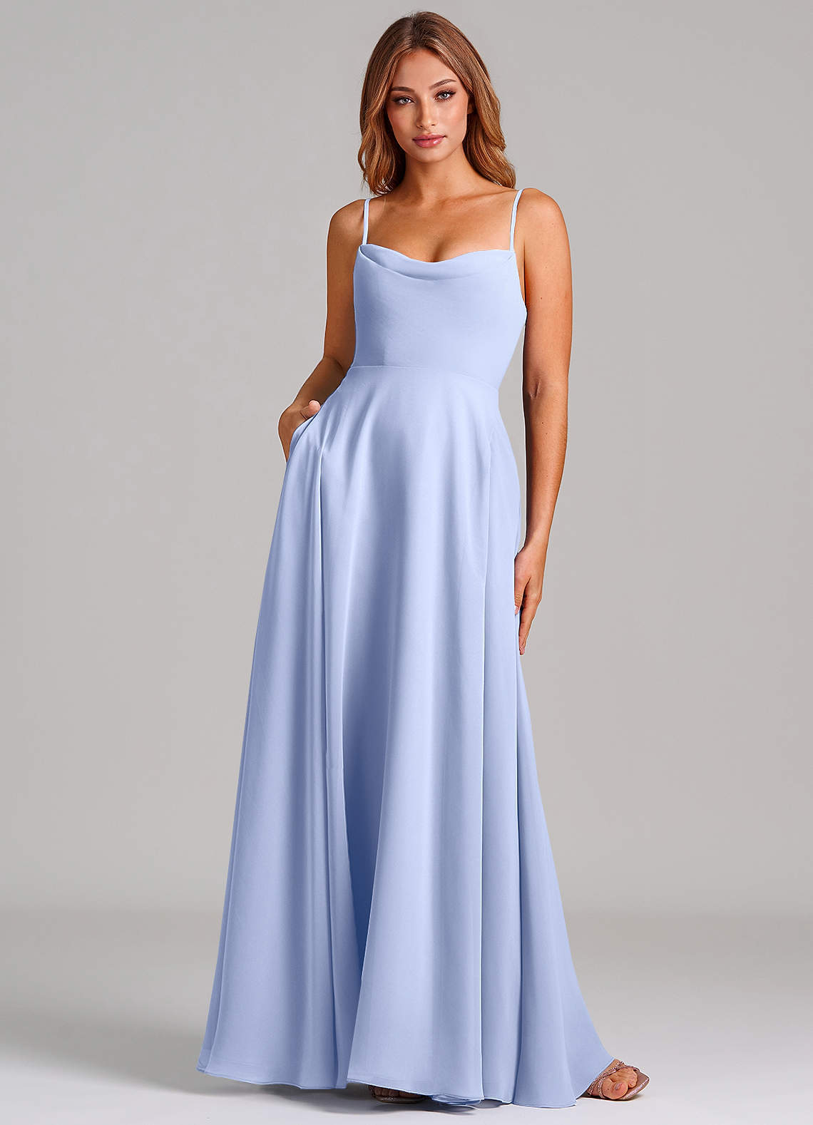 elyessen Elle Dusty Sage A-Line Pleated Chiffon Dress 2
