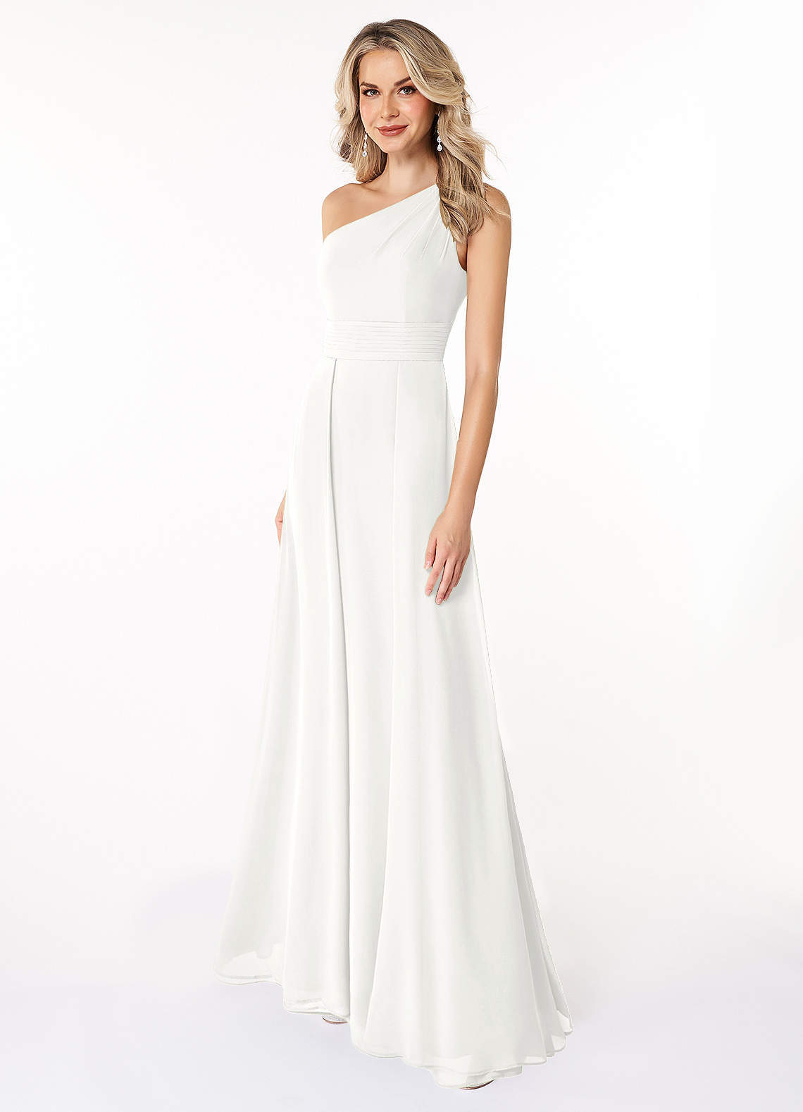 elyessen Dallas Black A-Line One Shoulder Chiffon Dress 7