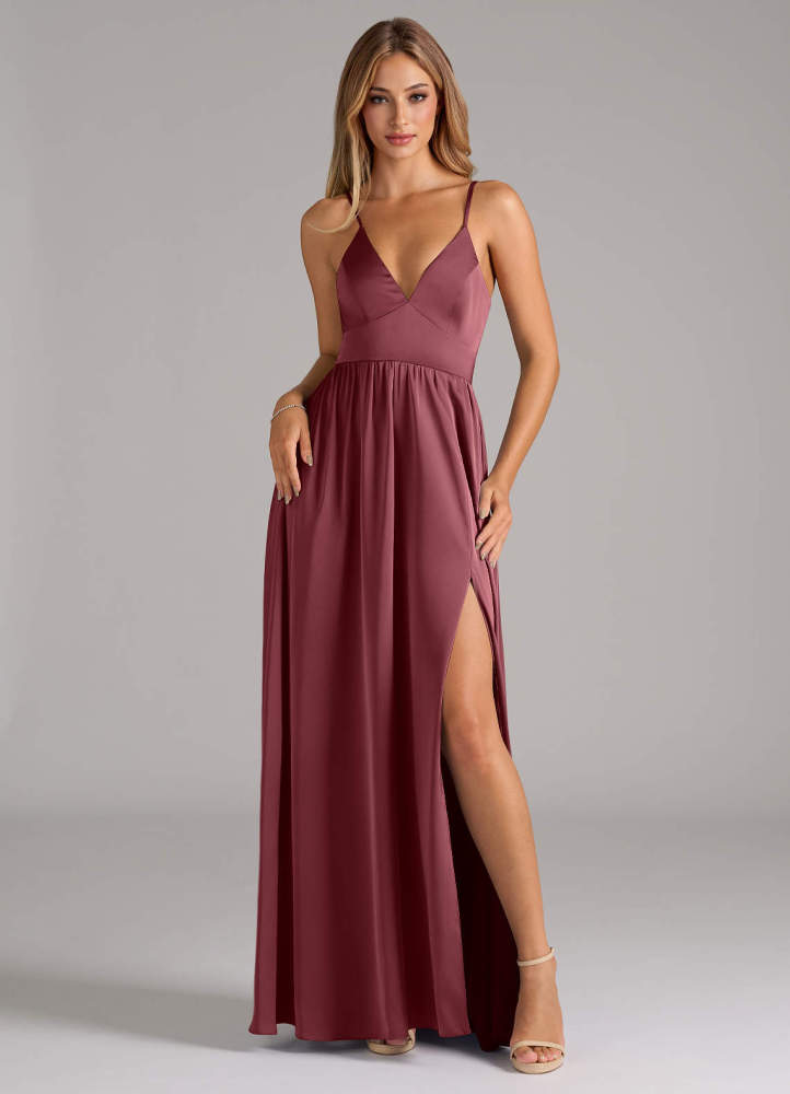 elyessen Aaida Dusty Sage A-Line Corset Stretch Satin Dress 5