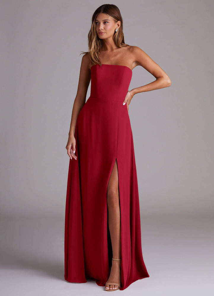 elyessen Wren Black A-Line Side Slit Chiffon Convertible Dress 6