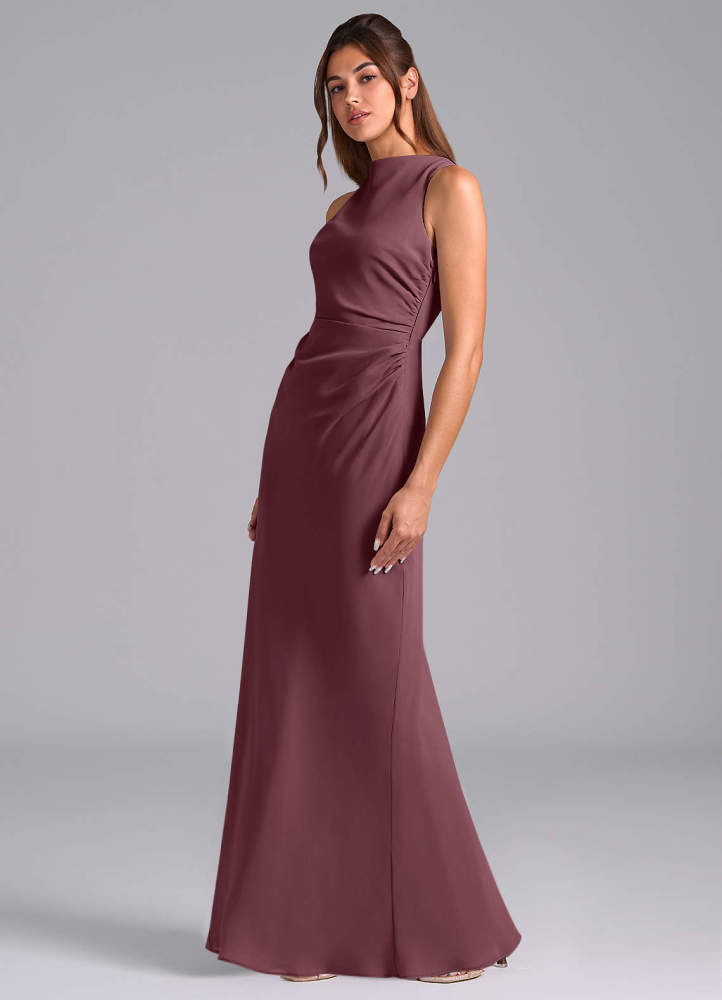 elyessen Evadne Sky Blue Sheath Pleated Chiffon Dress 5