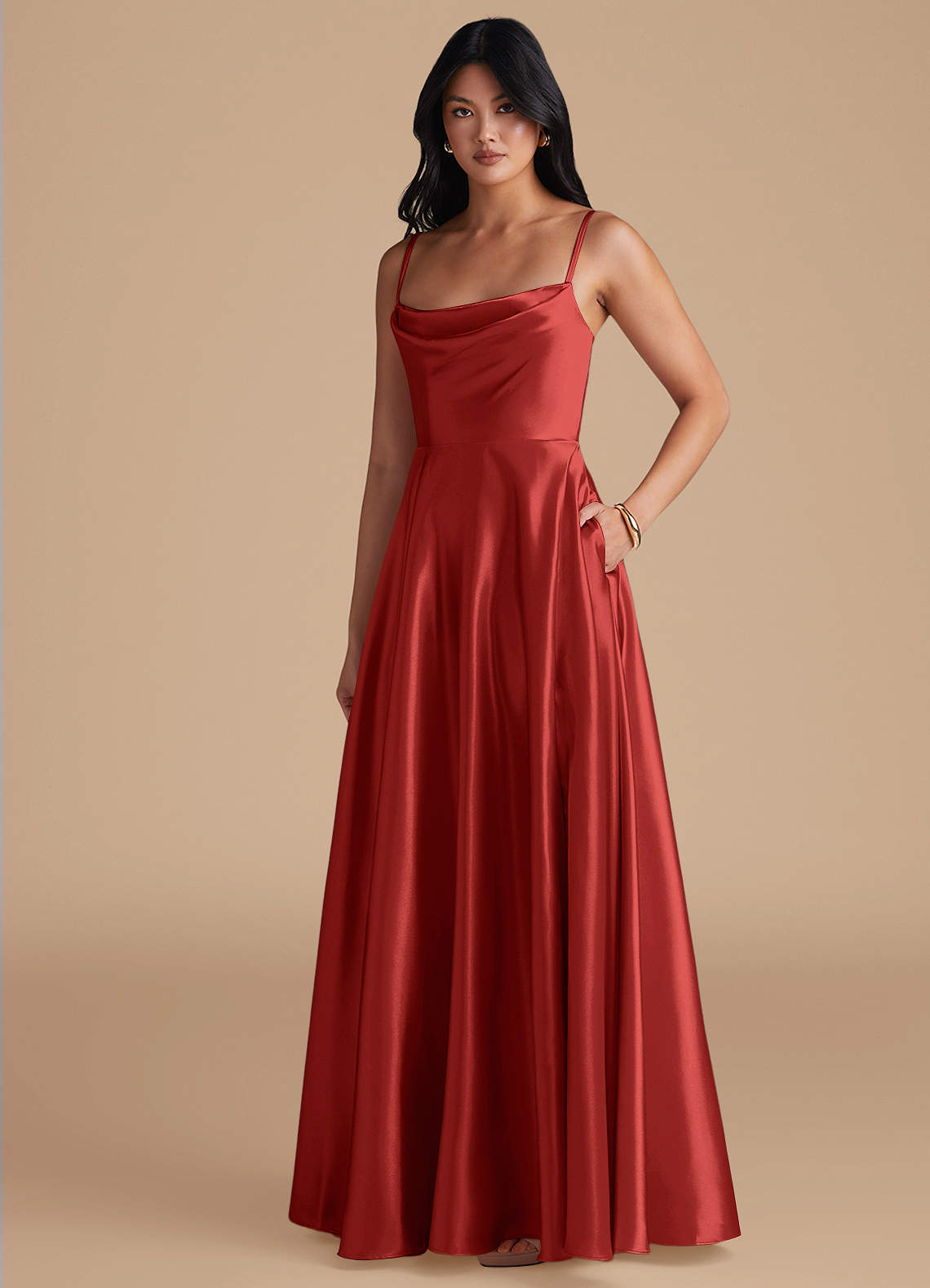 elyessen Elle Black A-Line with Pockets Metallic Satin Dress 3