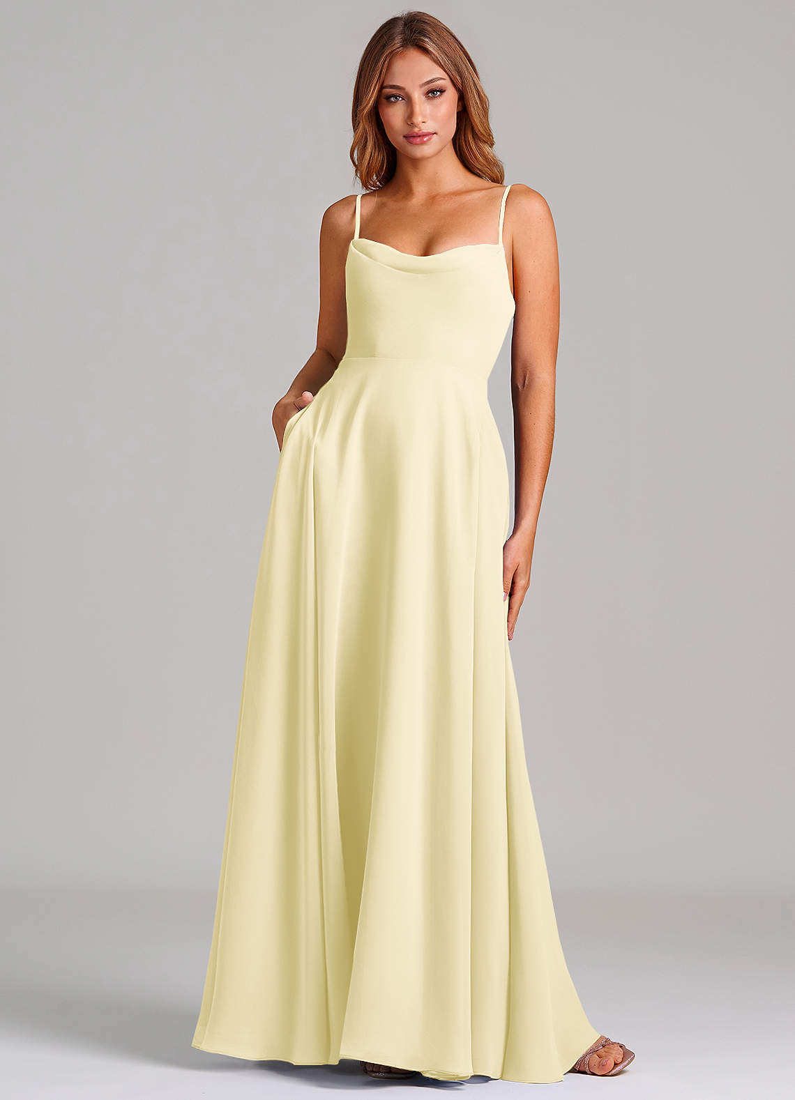 elyessen Elle Dusty Sage A-Line Pleated Chiffon Dress 6