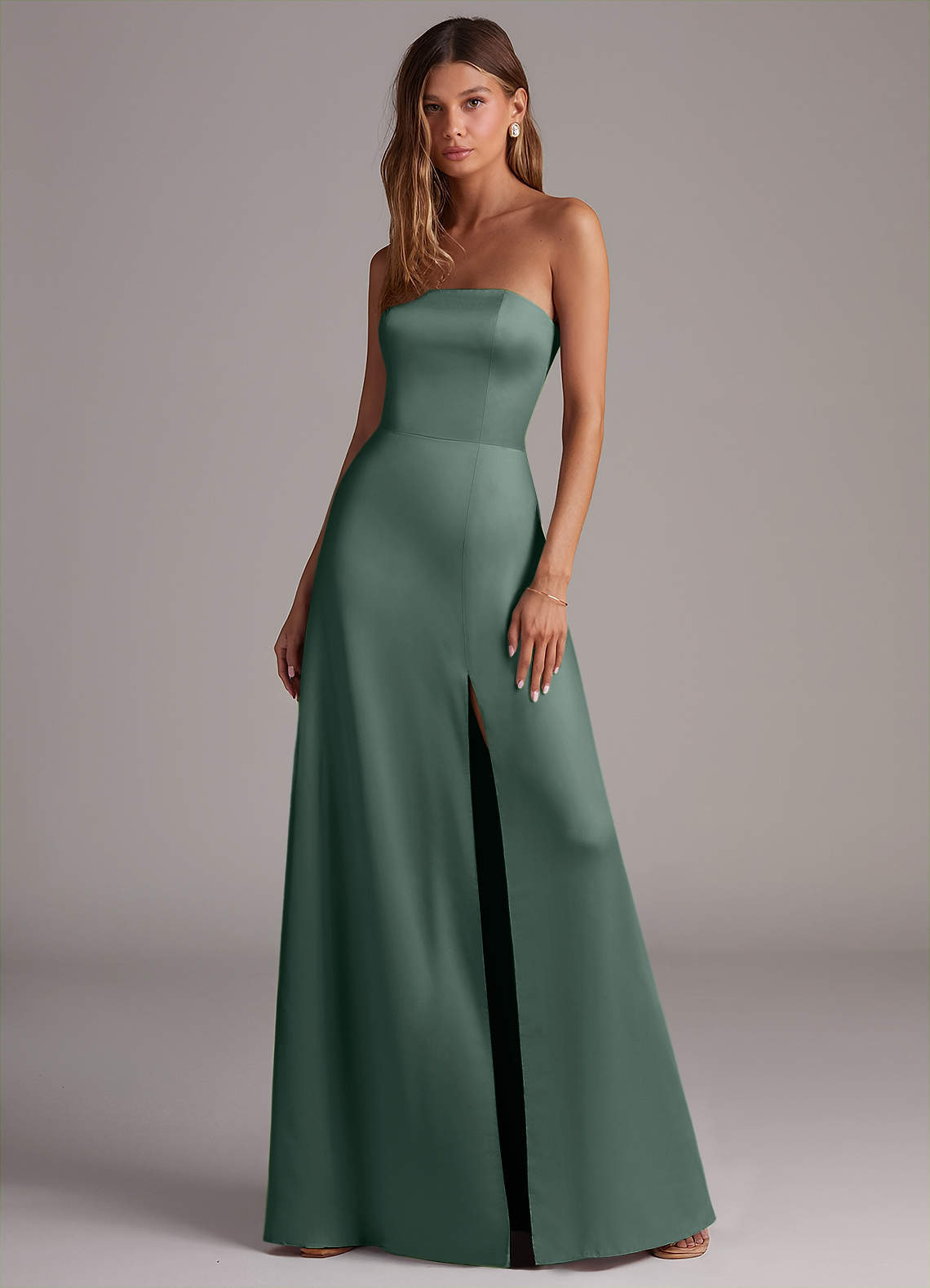 elyessen Wren Black A-Line Strapless Stretch Satin Convertible Dress 1