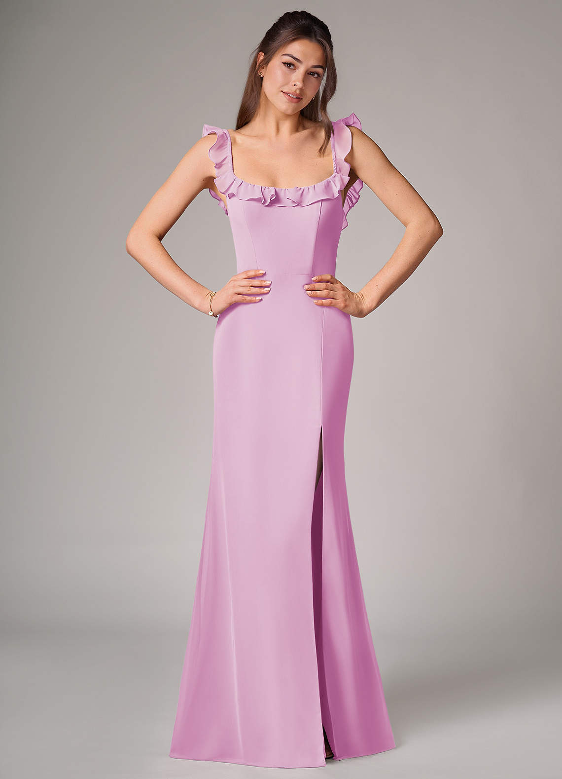 elyessen Callie Sky Blue Mermaid Side Slit Chiffon Convertible Dress 4