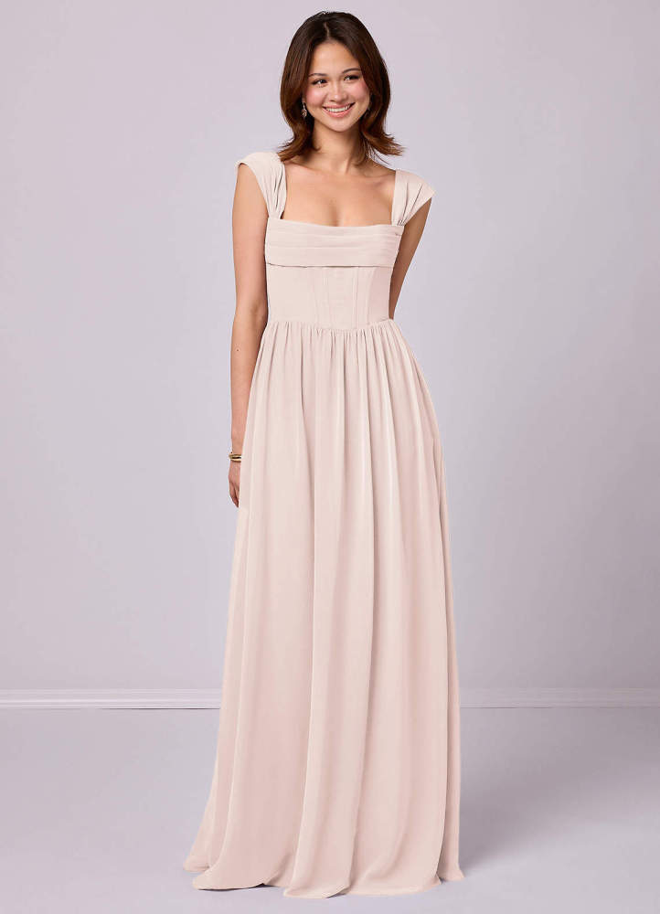Sky Blue A-Line Corset Chiffon Dress Sky Blue 3