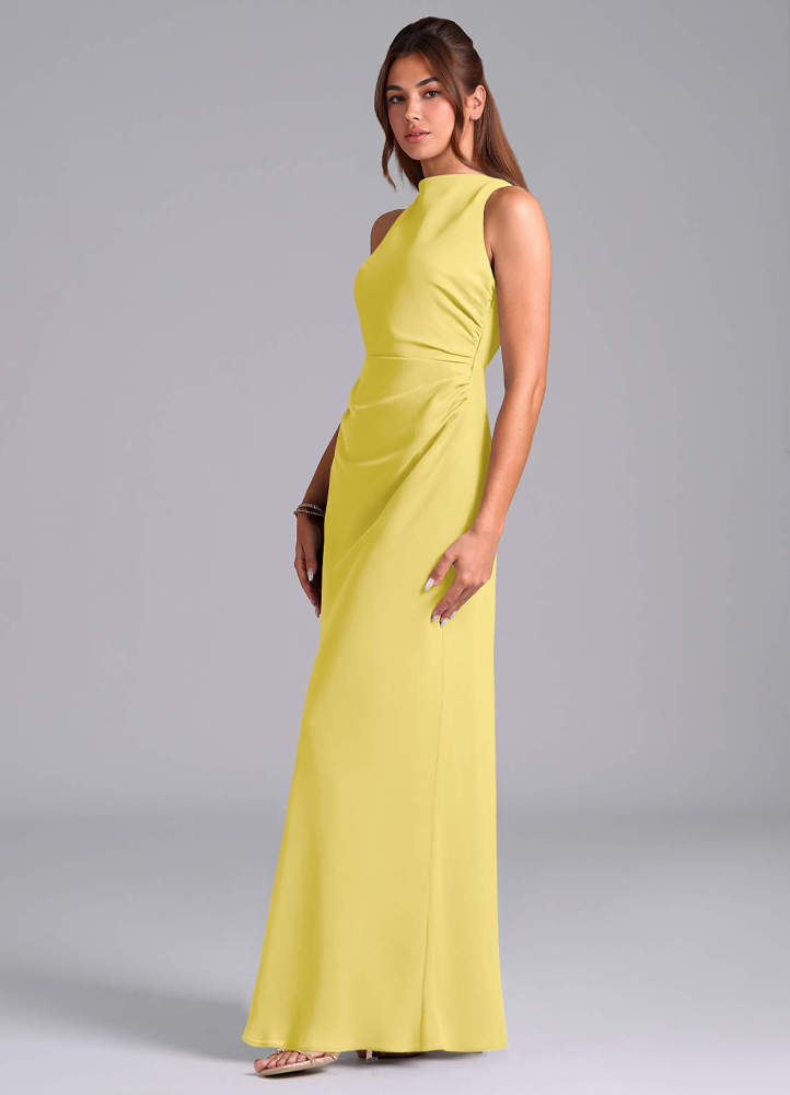 elyessen Evadne Sky Blue Sheath Pleated Chiffon Dress 7