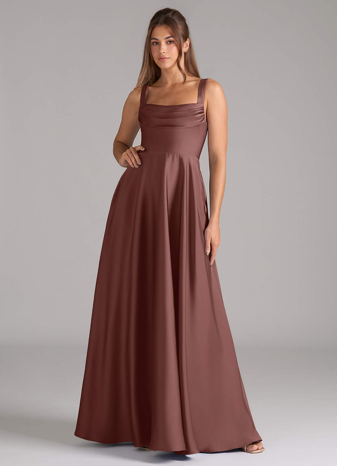 elyessen Shaude Black A-Line Pleated Stretch Satin Dress 8