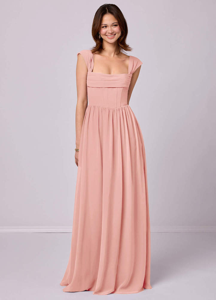 Sky Blue A-Line Corset Chiffon Dress Sky Blue 3