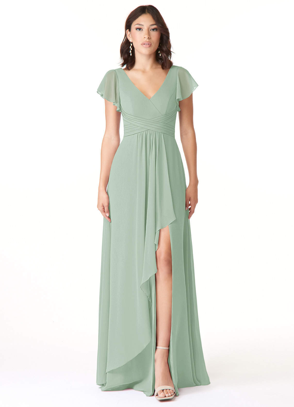 elyessen Omari Dusty Blue A-Line Chiffon Dress 1