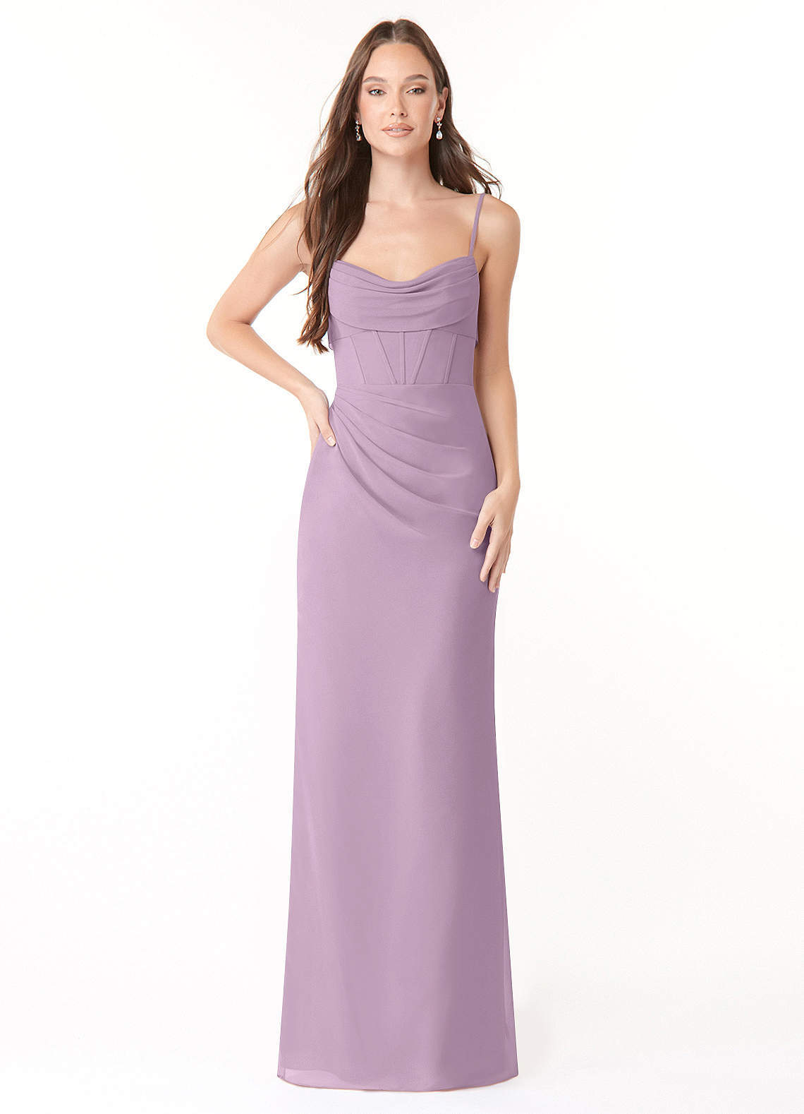 elyessen Mai Sky Blue Sheath Pleated Chiffon Dress 4