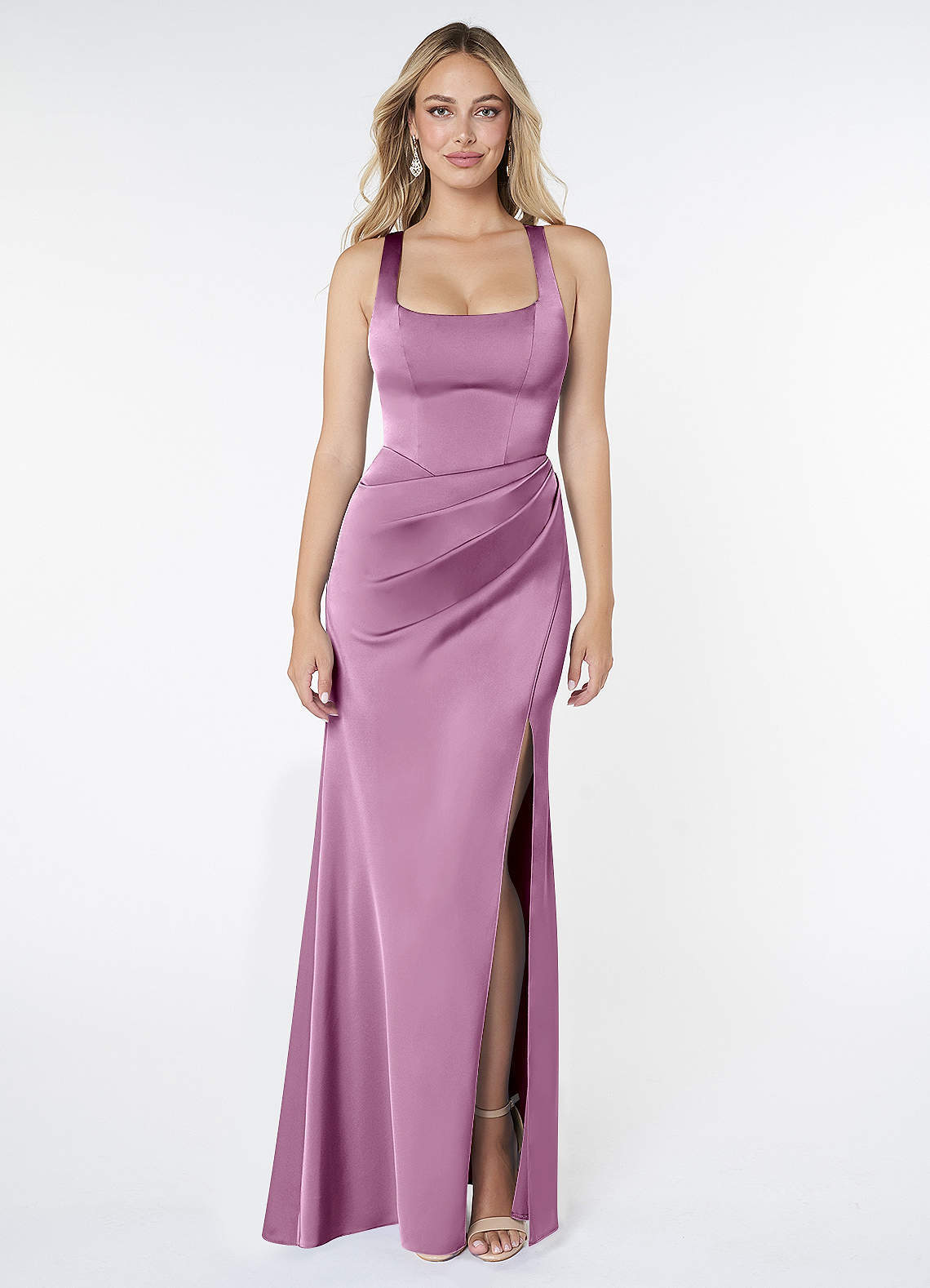 elyessen Mero Black Mermaid Pleated Stretch Satin Dress 5