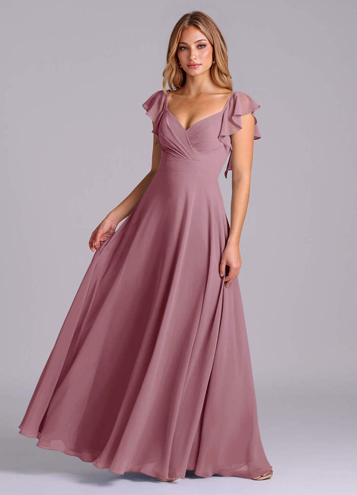 elyessen Leilani Sky Blue A-Line Pleated Chiffon Dress 5