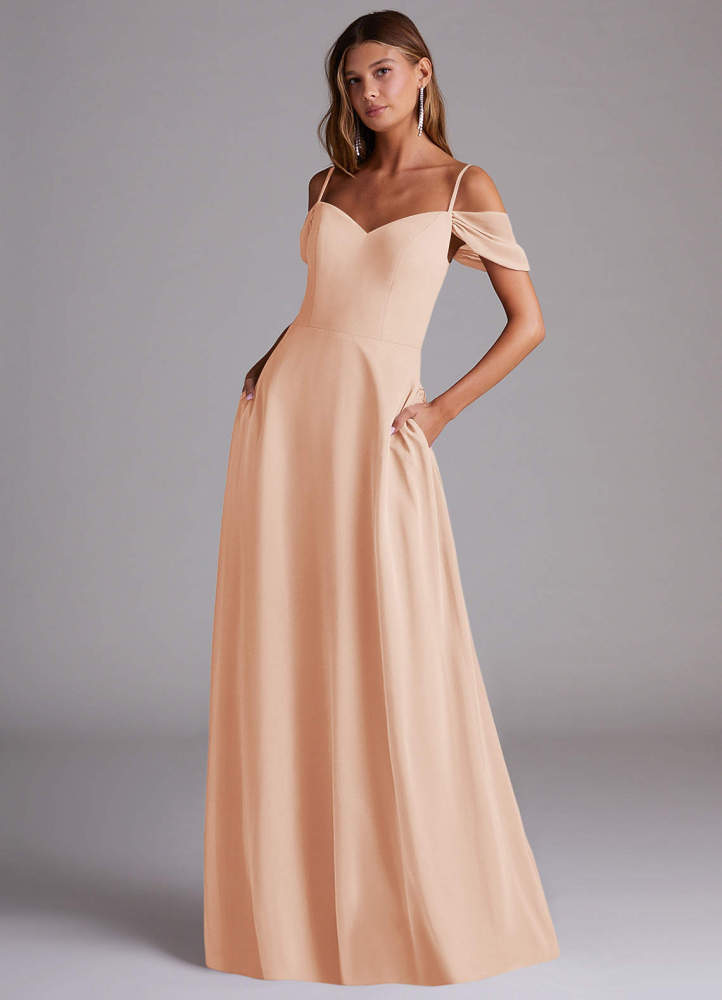 elyessen Marley Dusty Blue A-Line Off the Shoulder Chiffon Convertible Dress 4