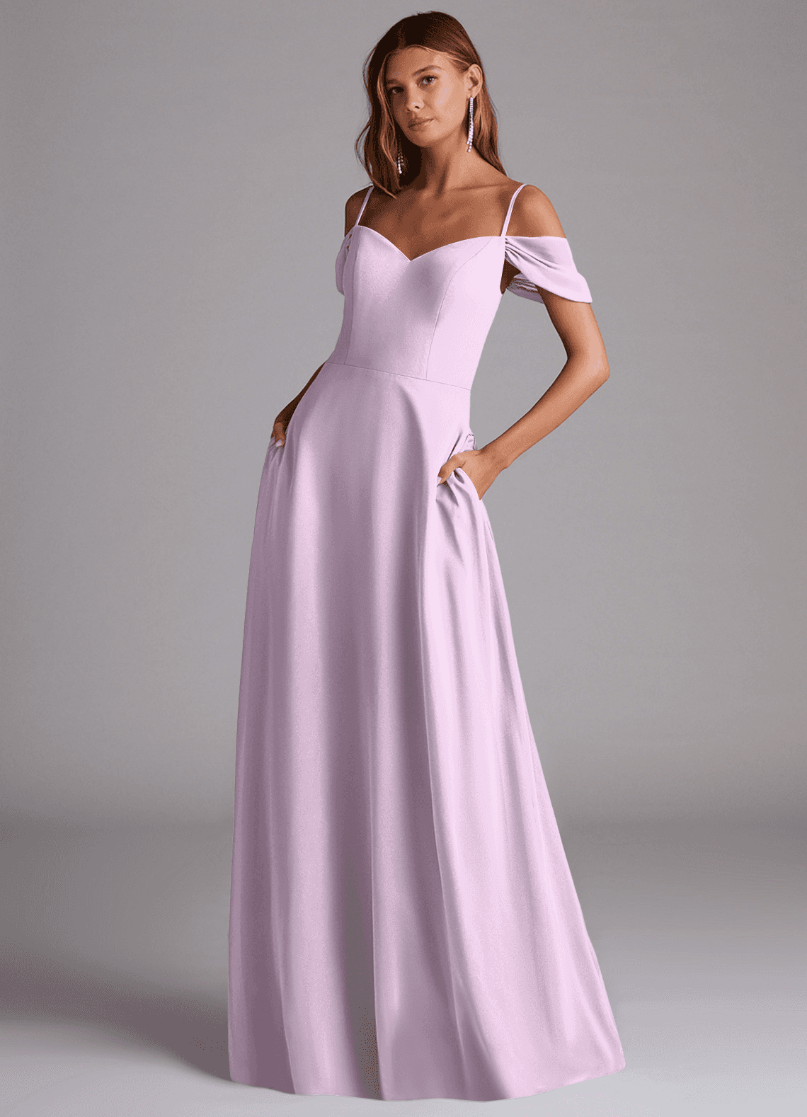 elyessen Marley Dusty Blue A-Line Off the Shoulder Chiffon Convertible Dress 5