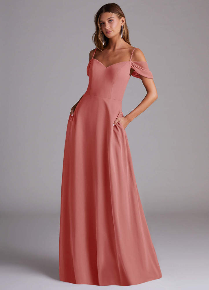 elyessen Marley Dusty Blue A-Line Off the Shoulder Chiffon Convertible Dress 4