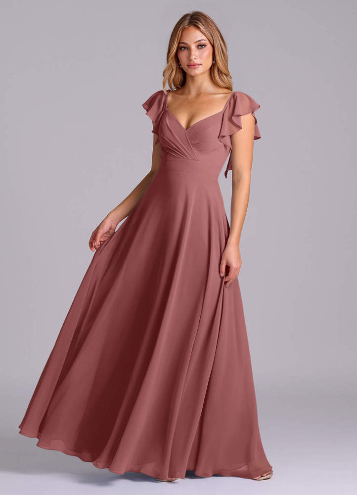elyessen Leilani Sky Blue A-Line Pleated Chiffon Dress 5