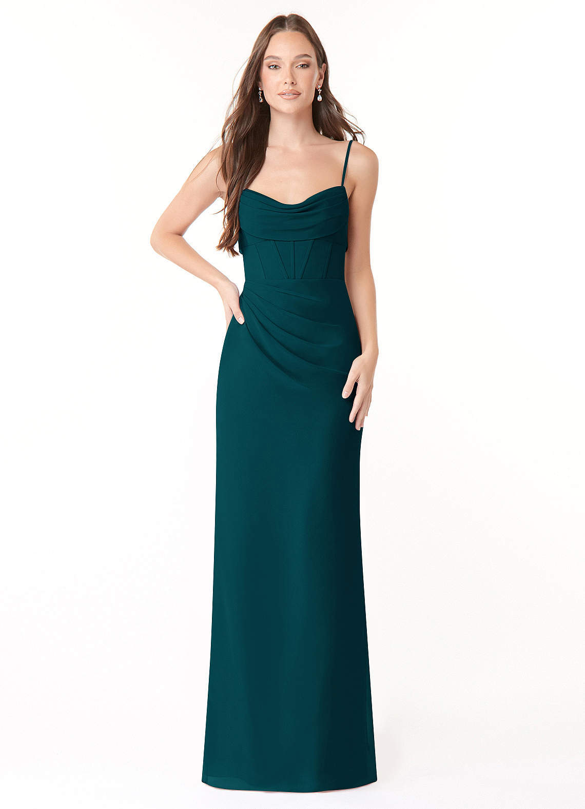 elyessen Mai Sky Blue Sheath Pleated Chiffon Dress 2