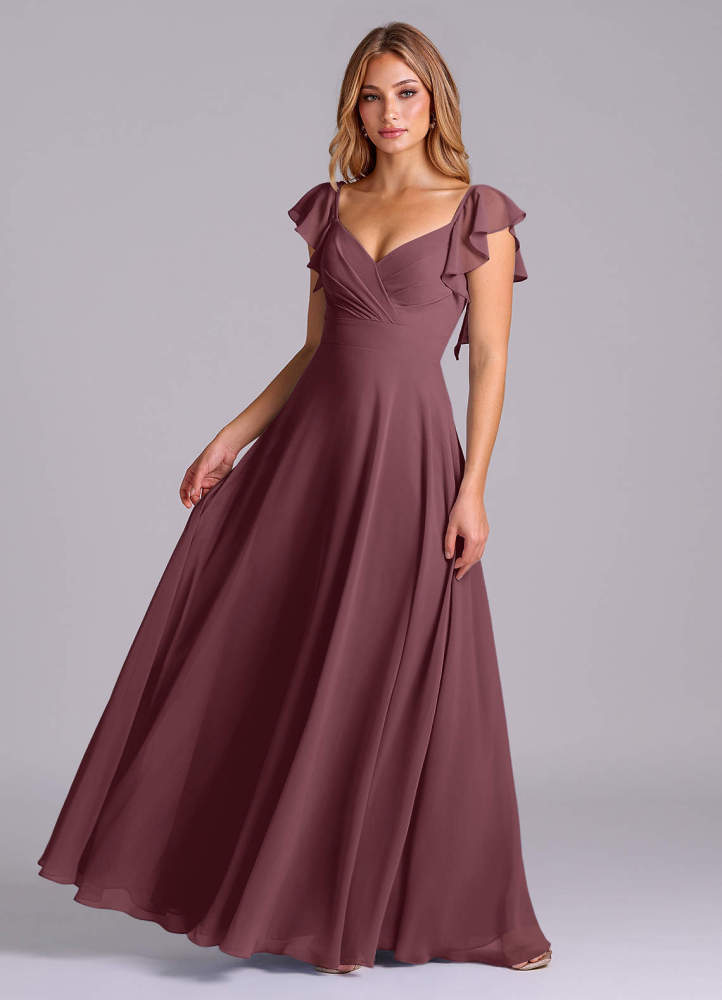 elyessen Leilani Sky Blue A-Line Pleated Chiffon Dress 5