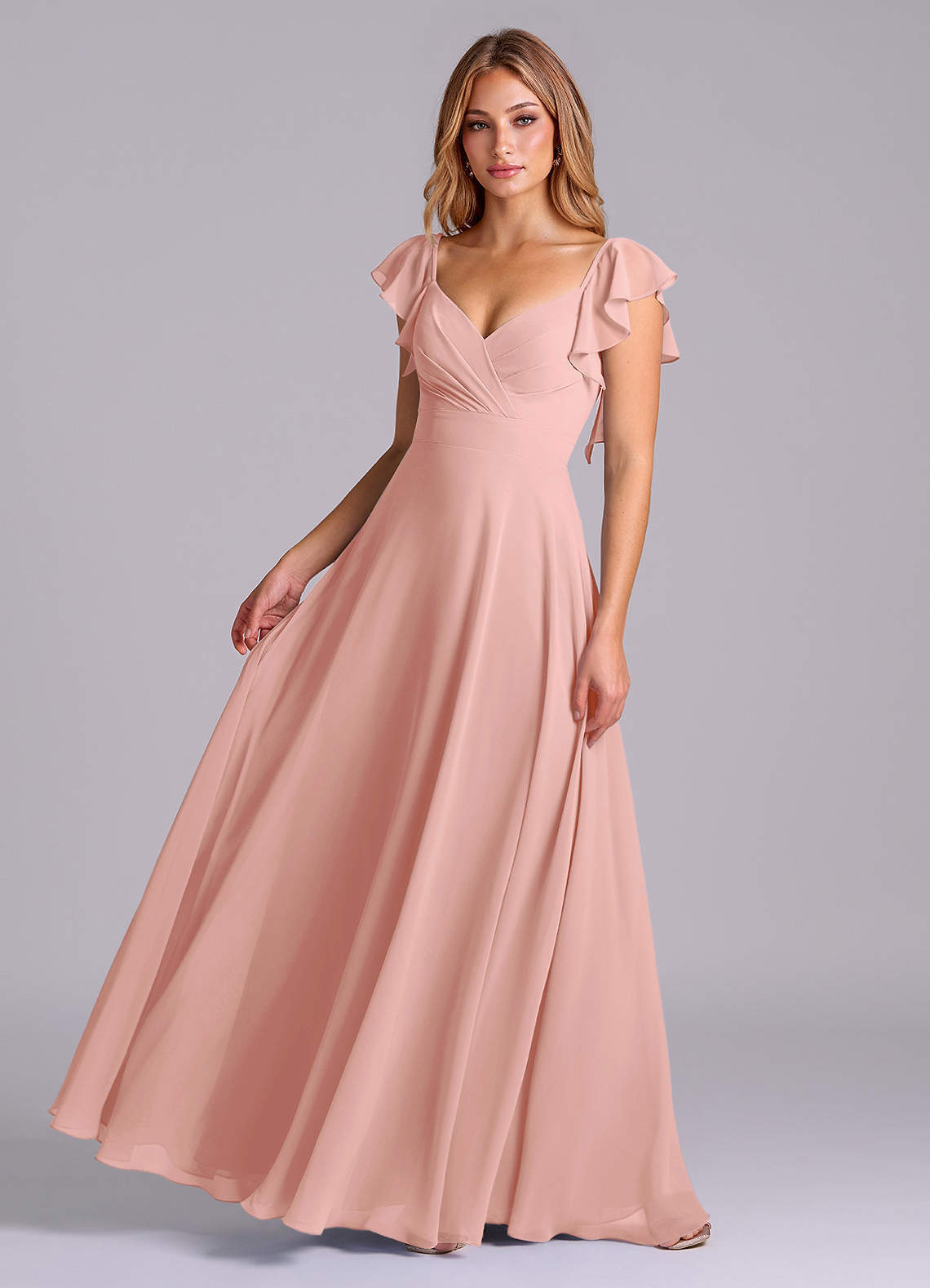 elyessen Leilani Sky Blue A-Line Pleated Chiffon Dress 4