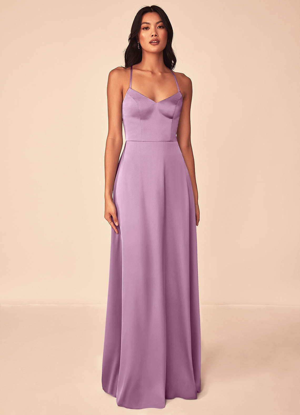 elyessen Mei Black A-Line V-Neck Stretch Satin Dress 4