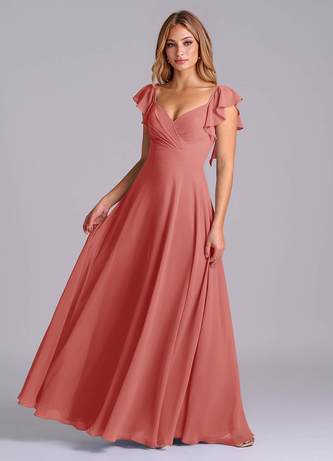 elyessen Leilani Sky Blue A-Line Pleated Chiffon Dress 4