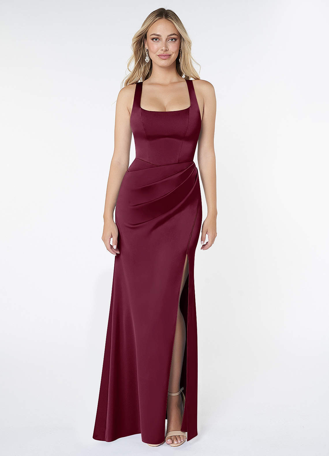 elyessen Mero Black Mermaid Pleated Stretch Satin Dress 5