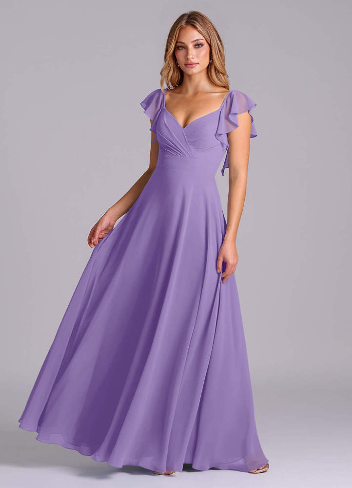 elyessen Leilani Sky Blue A-Line Pleated Chiffon Dress 5