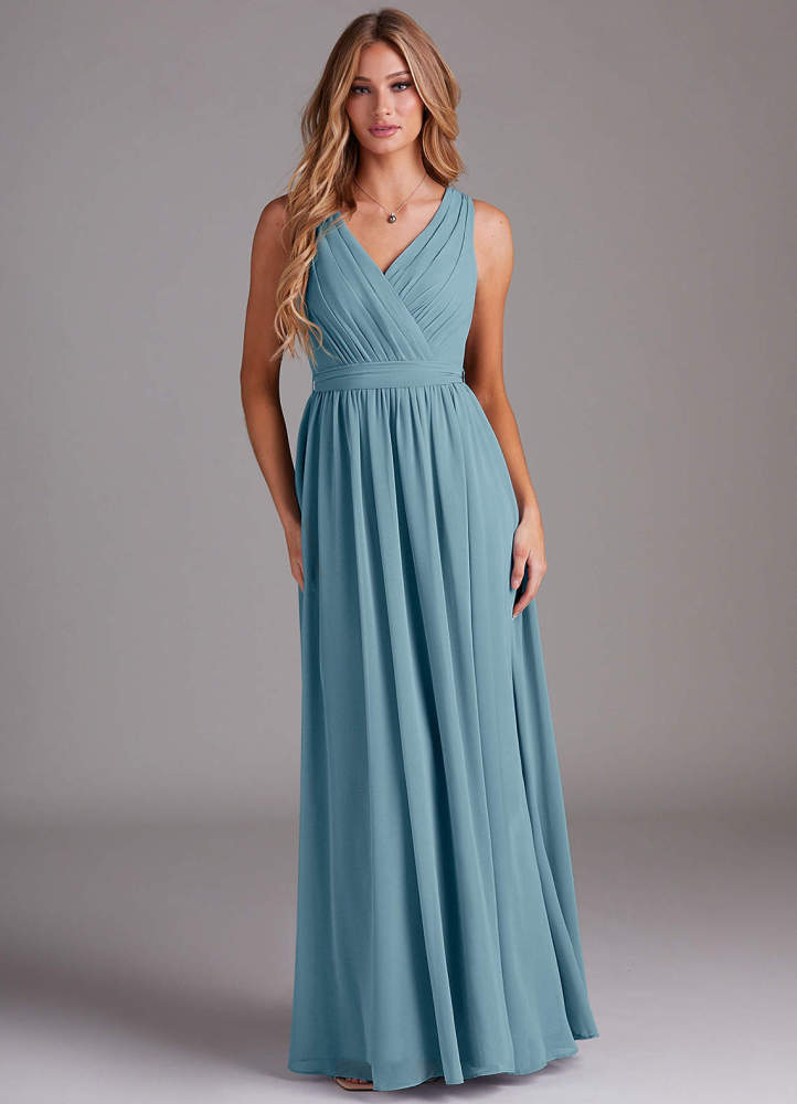 elyessen Kingsley Dusty Sage A-Line Lace Chiffon Dress 6