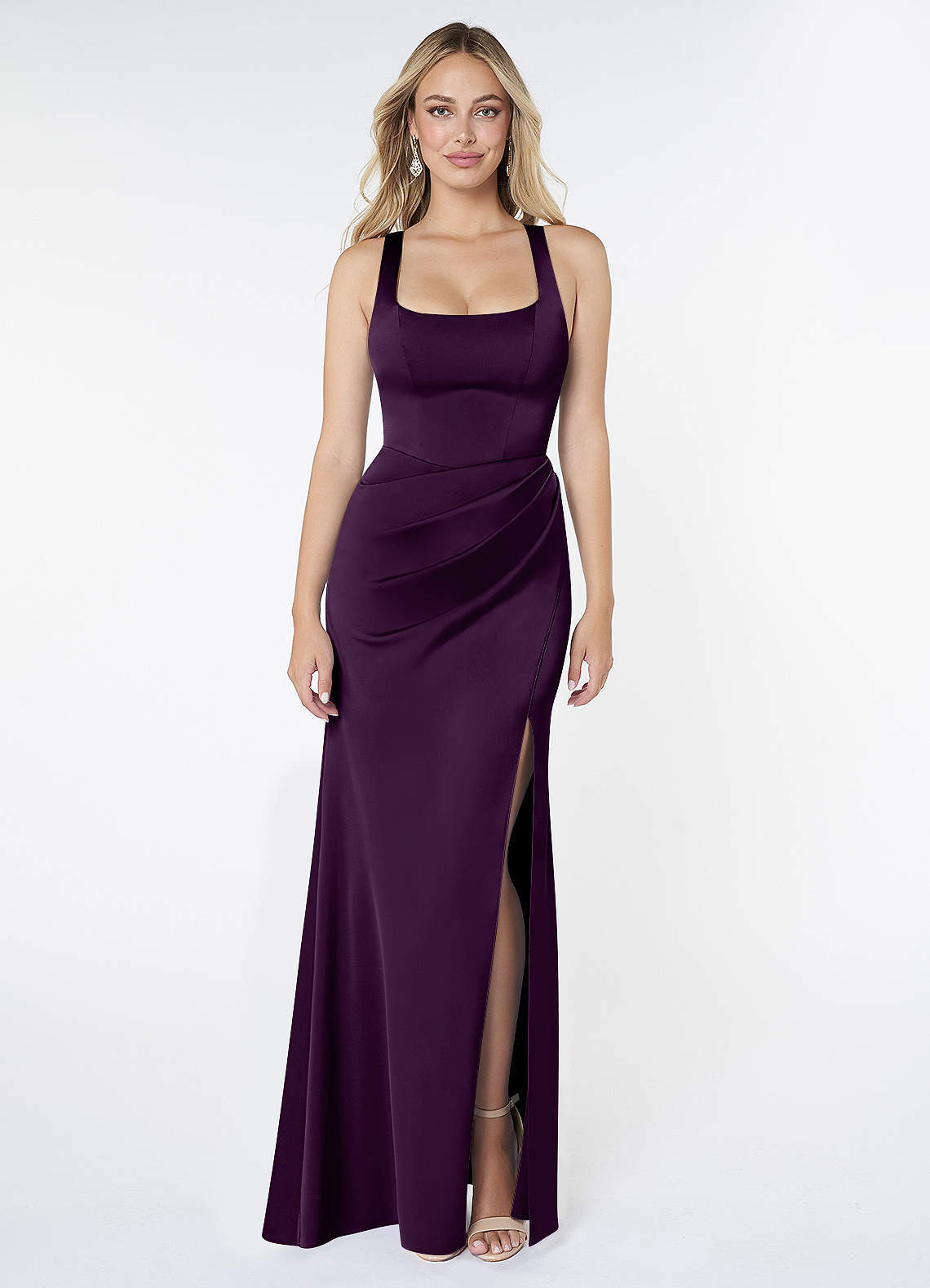 elyessen Mero Black Mermaid Pleated Stretch Satin Dress 5