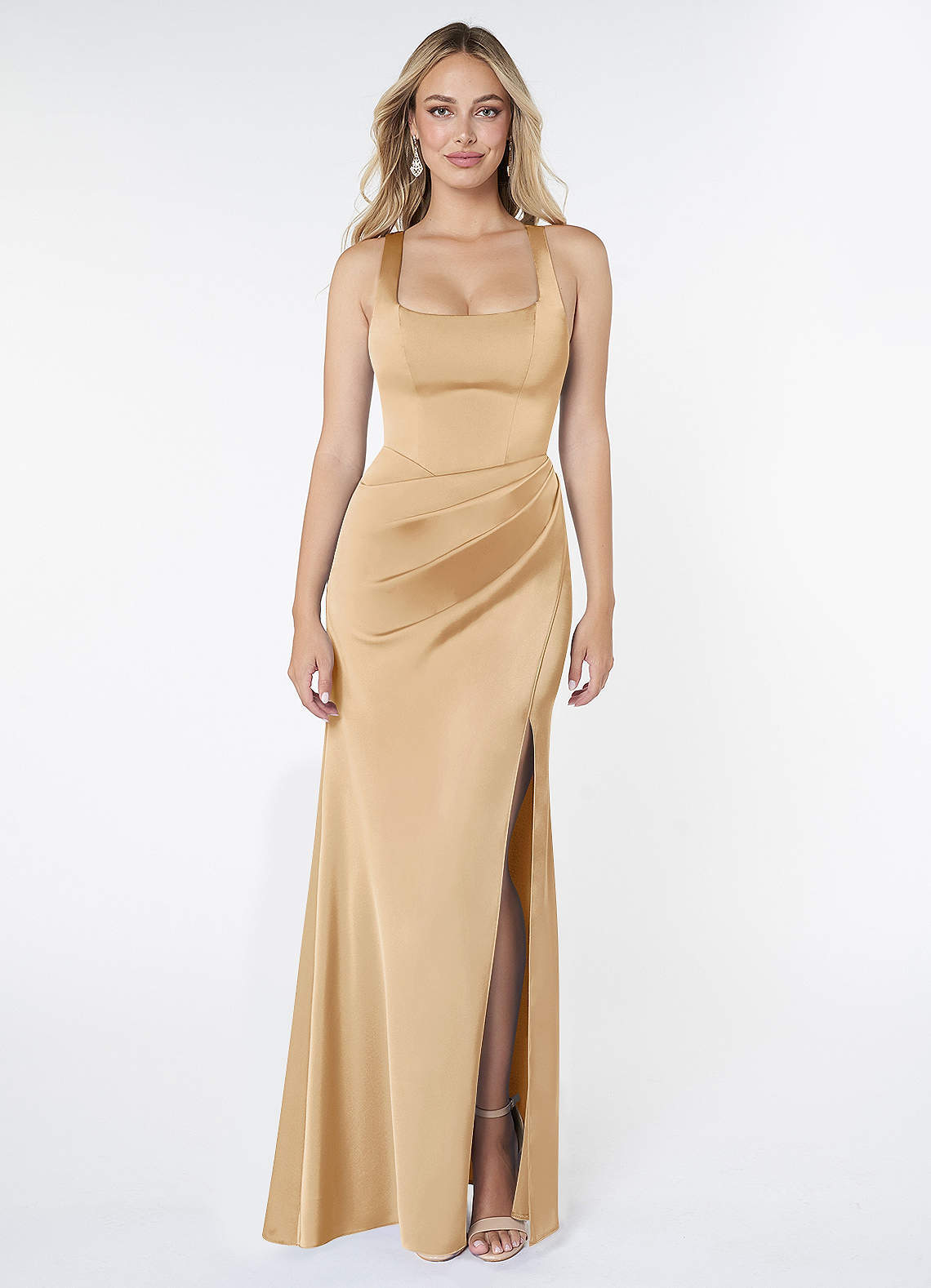elyessen Mero Black Mermaid Pleated Stretch Satin Dress 7
