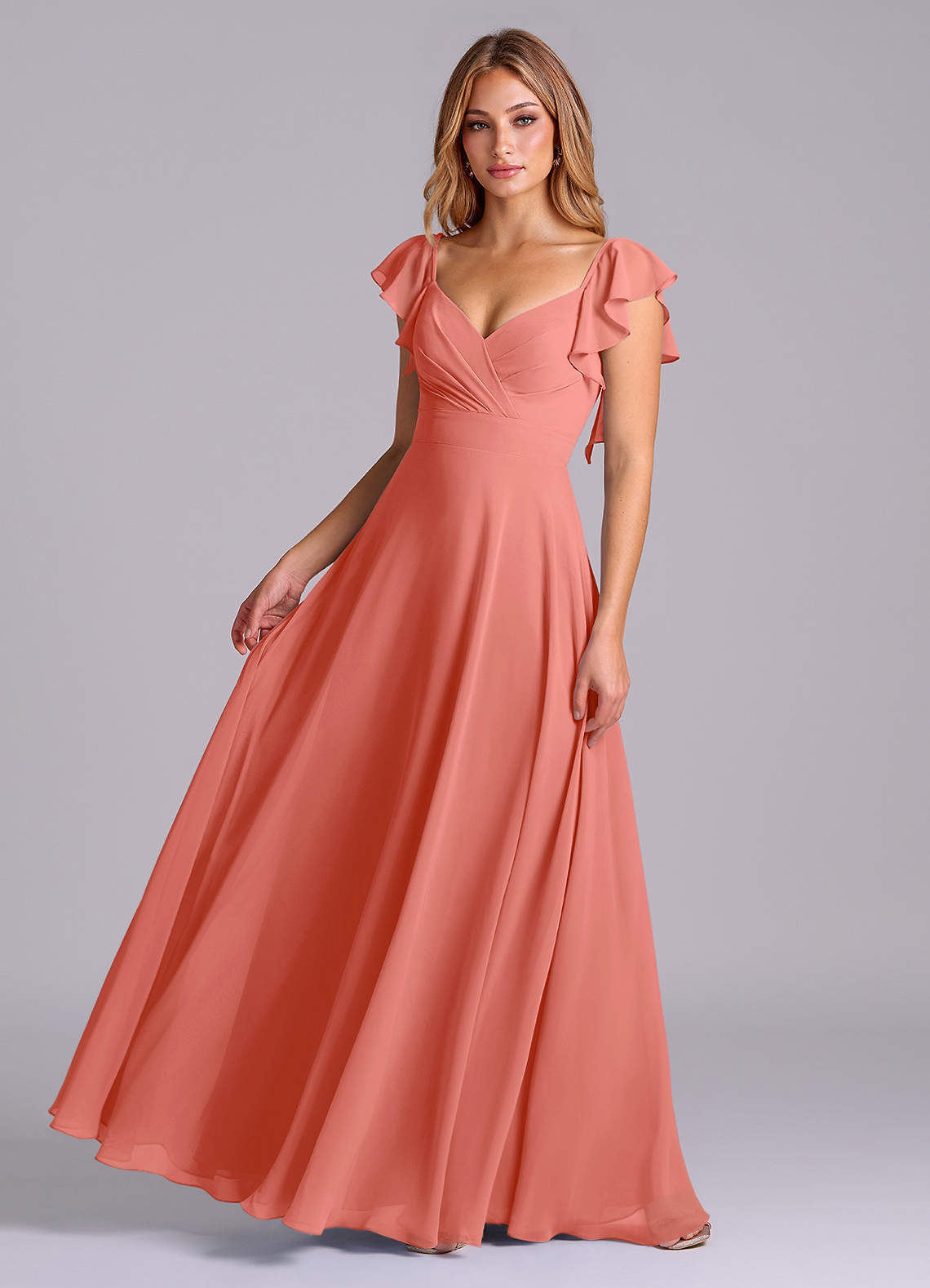 elyessen Leilani Sky Blue A-Line Pleated Chiffon Dress 4