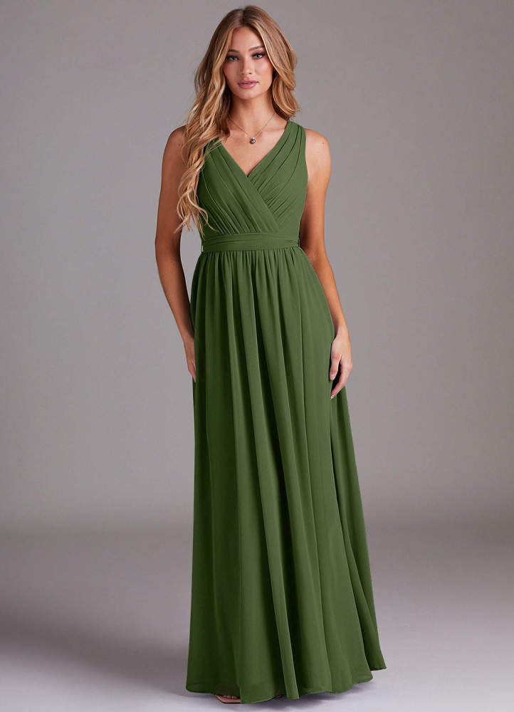 elyessen Kingsley Dusty Sage A-Line Lace Chiffon Dress 1