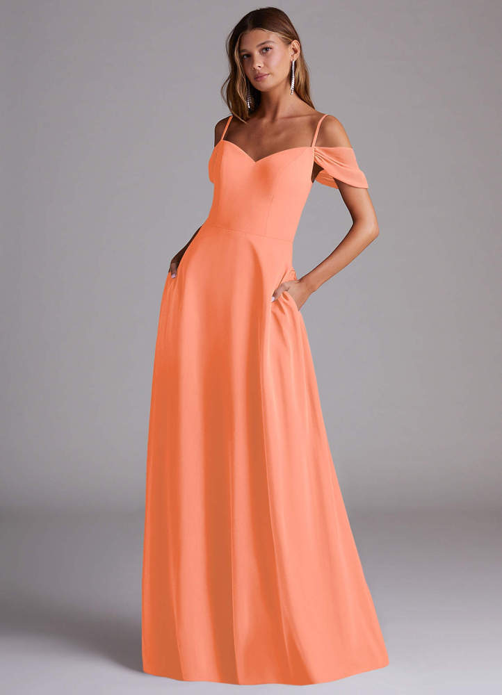elyessen Marley Dusty Blue A-Line Off the Shoulder Chiffon Convertible Dress 8