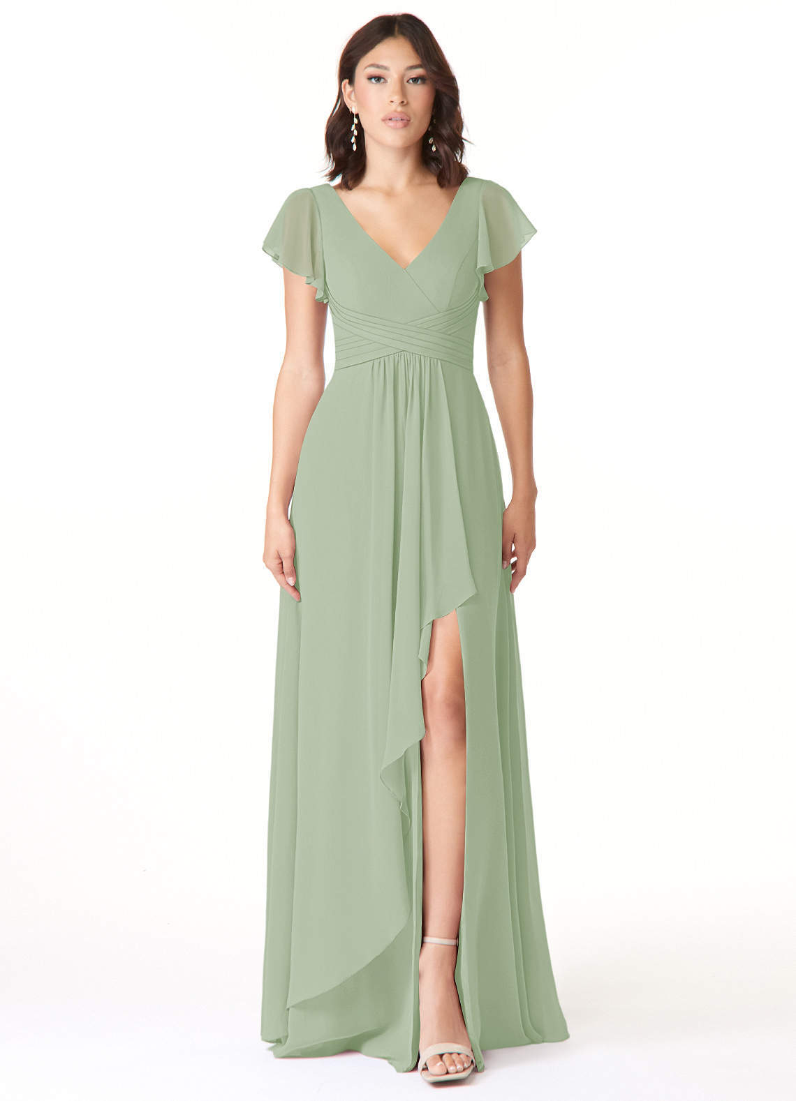elyessen Omari Dusty Blue A-Line Chiffon Dress 1