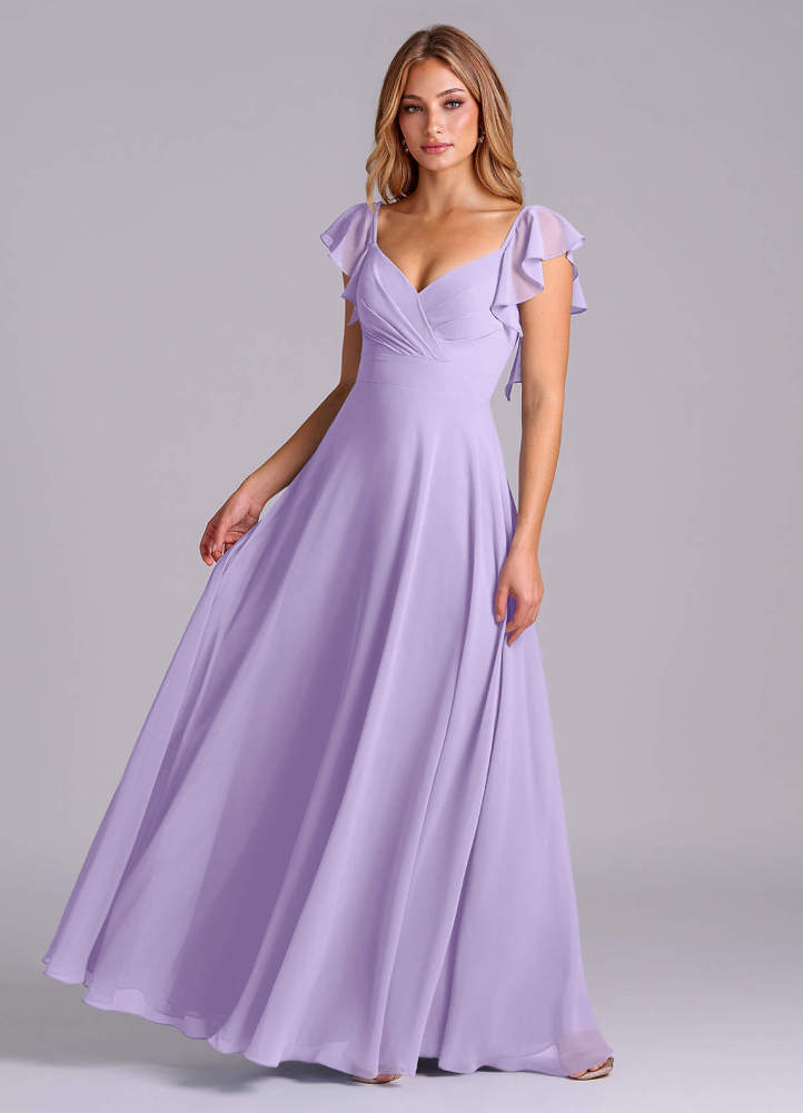 elyessen Leilani Sky Blue A-Line Pleated Chiffon Dress 5