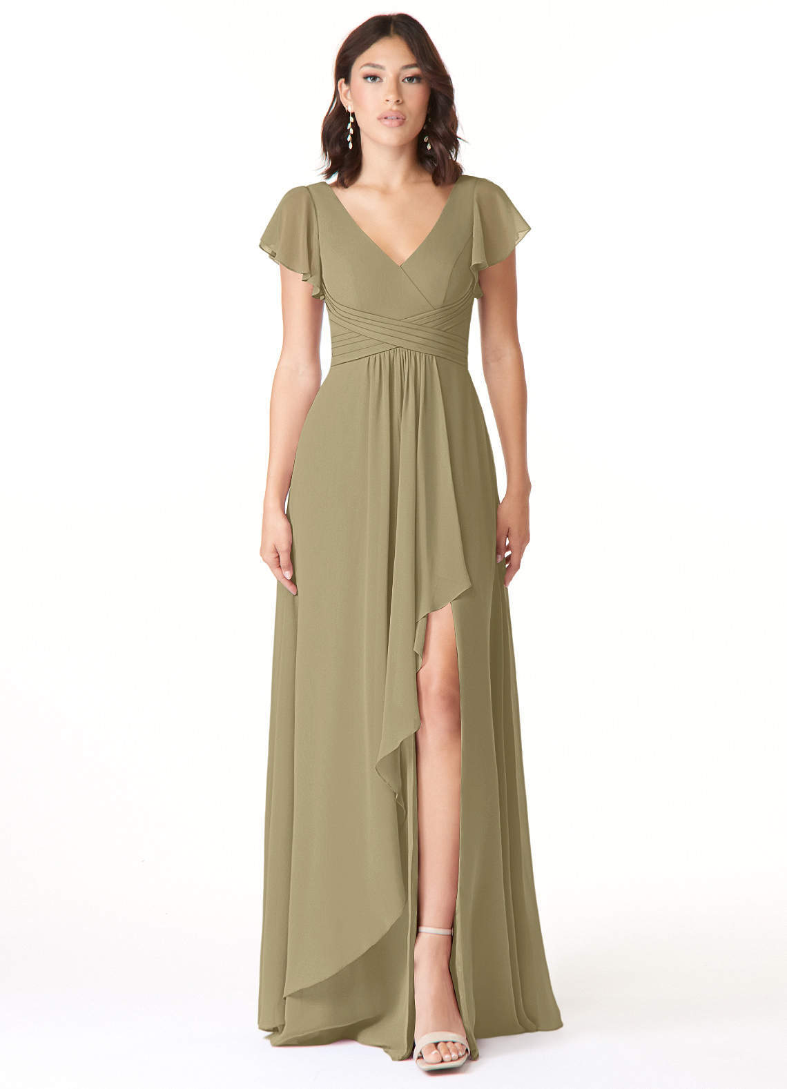 elyessen Omari Dusty Blue A-Line Chiffon Dress 1