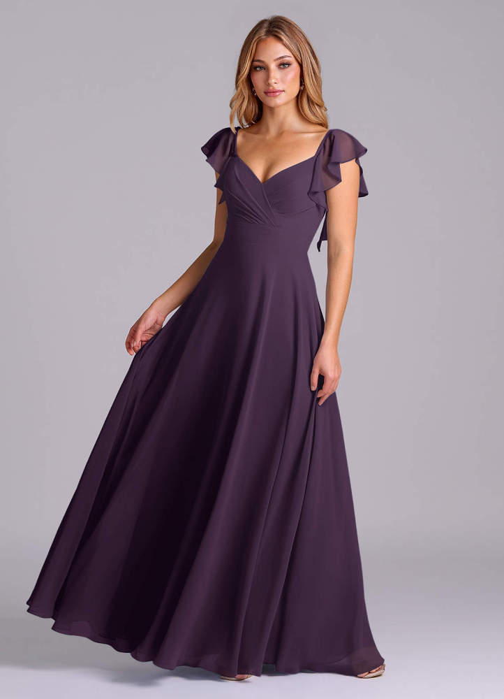 elyessen Leilani Sky Blue A-Line Pleated Chiffon Dress 5